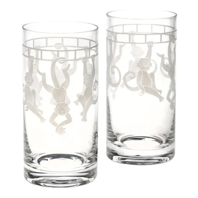 Godinger Monkey highball glas hvid 2 stk