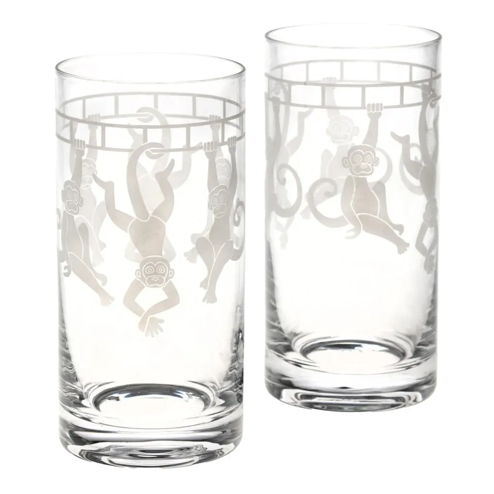 Godinger Monkey highball glas hvid 2 stk