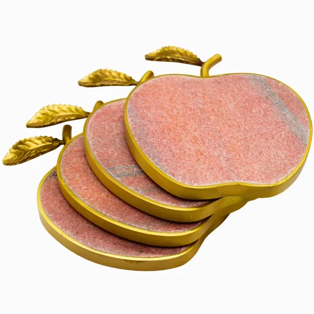 Godinger Pink Marble æble coasters marmor rosa sæt