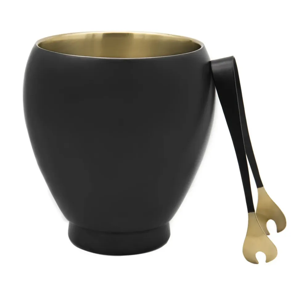 Godinger Nero D'Oro isspand med tang guld sort