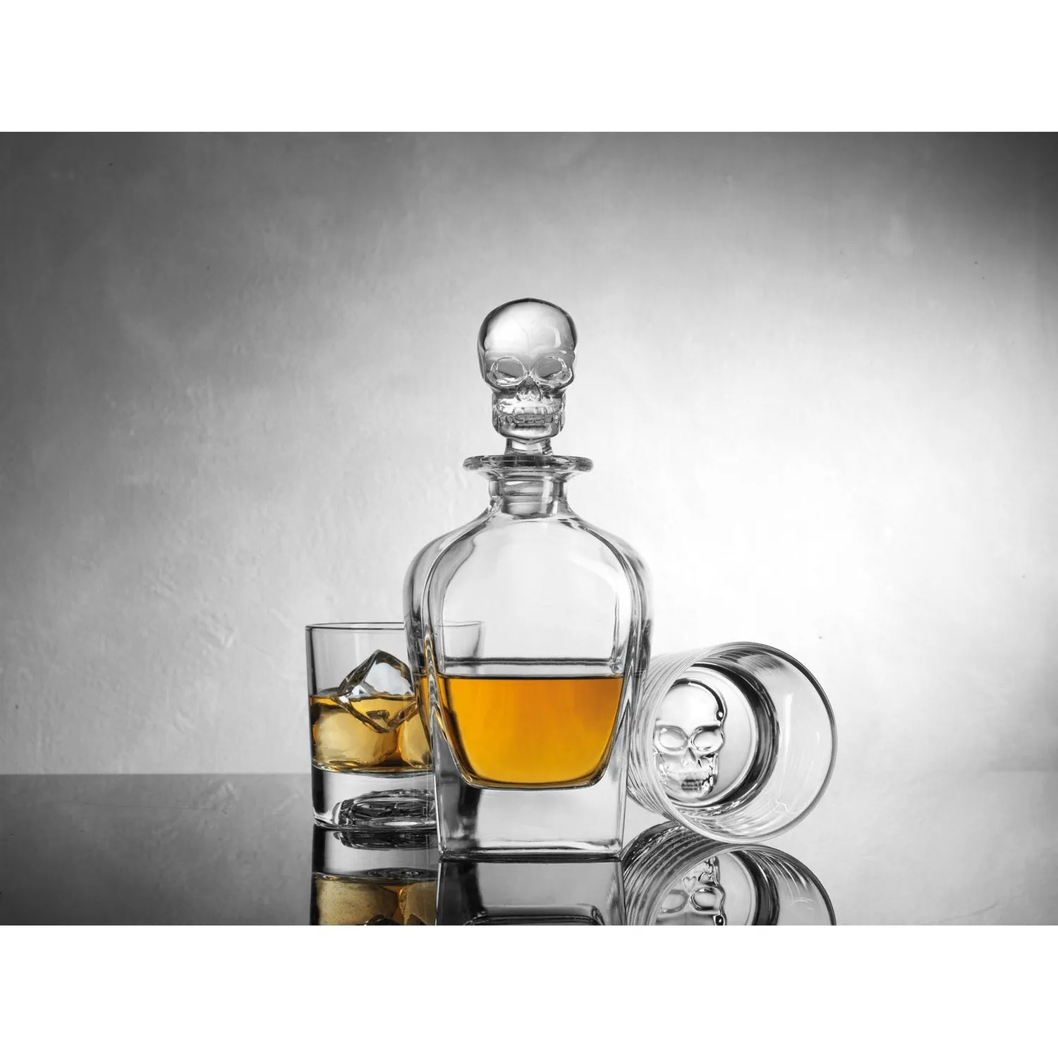 Godinger Skull whiskey dekanter sæt 3 dele