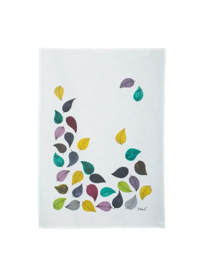 Opto Design Dancing Leaves viskestykke 50x70 hør