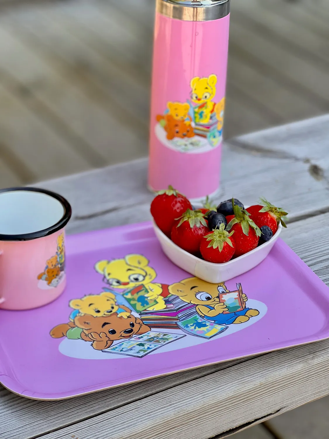 Opto Design Bamse Kids bakke 27x20 cm lyserød birk