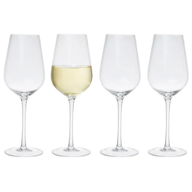 Godinger Divo Optic hvidvinsglas 4 stk rillet krystal