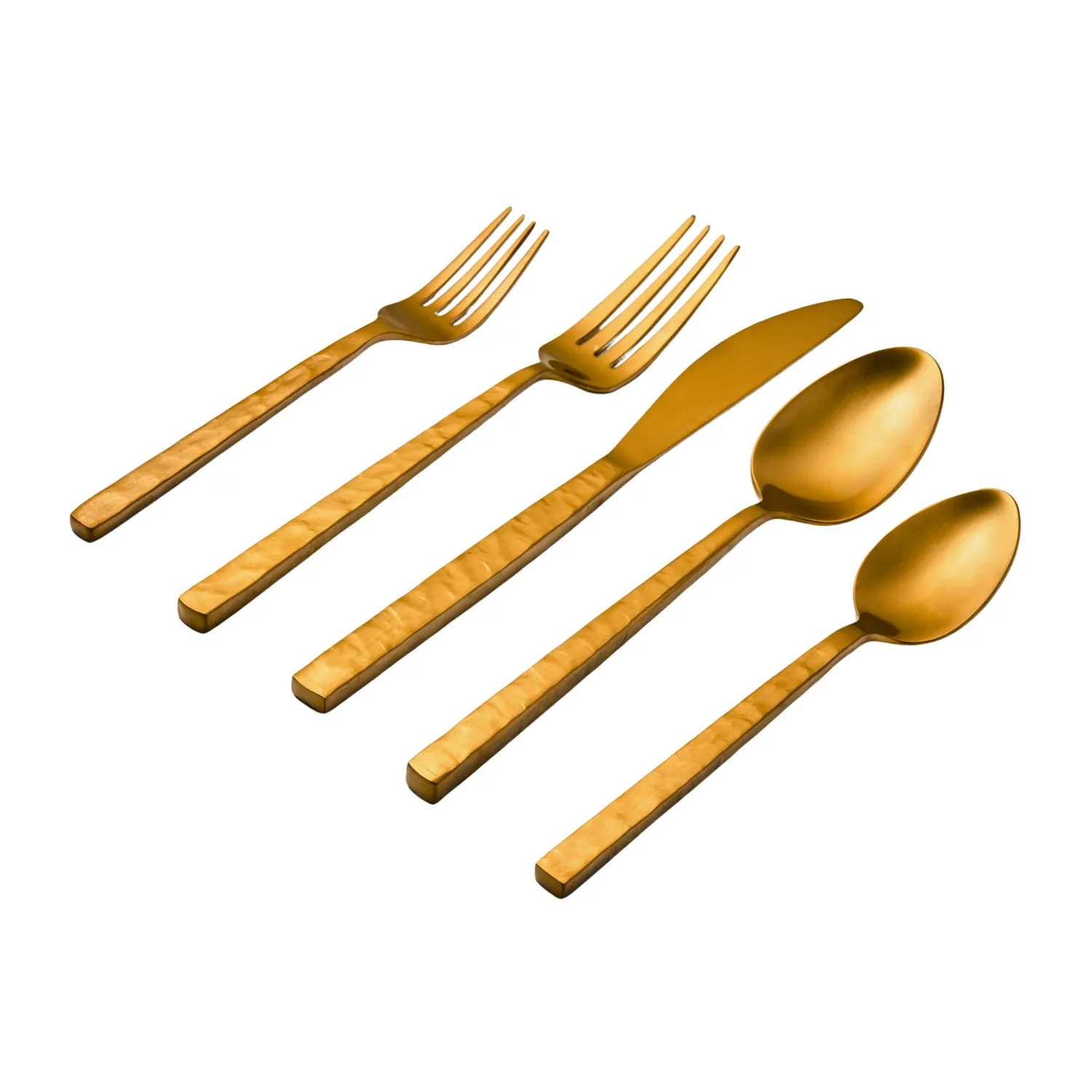 Godinger Rustic bestiksæt guld 20 dele til 4 personer rustfrit