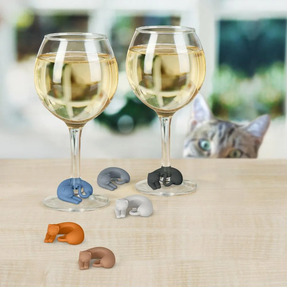 Fred Wine Lives vinglasmarkører katte 6-pak