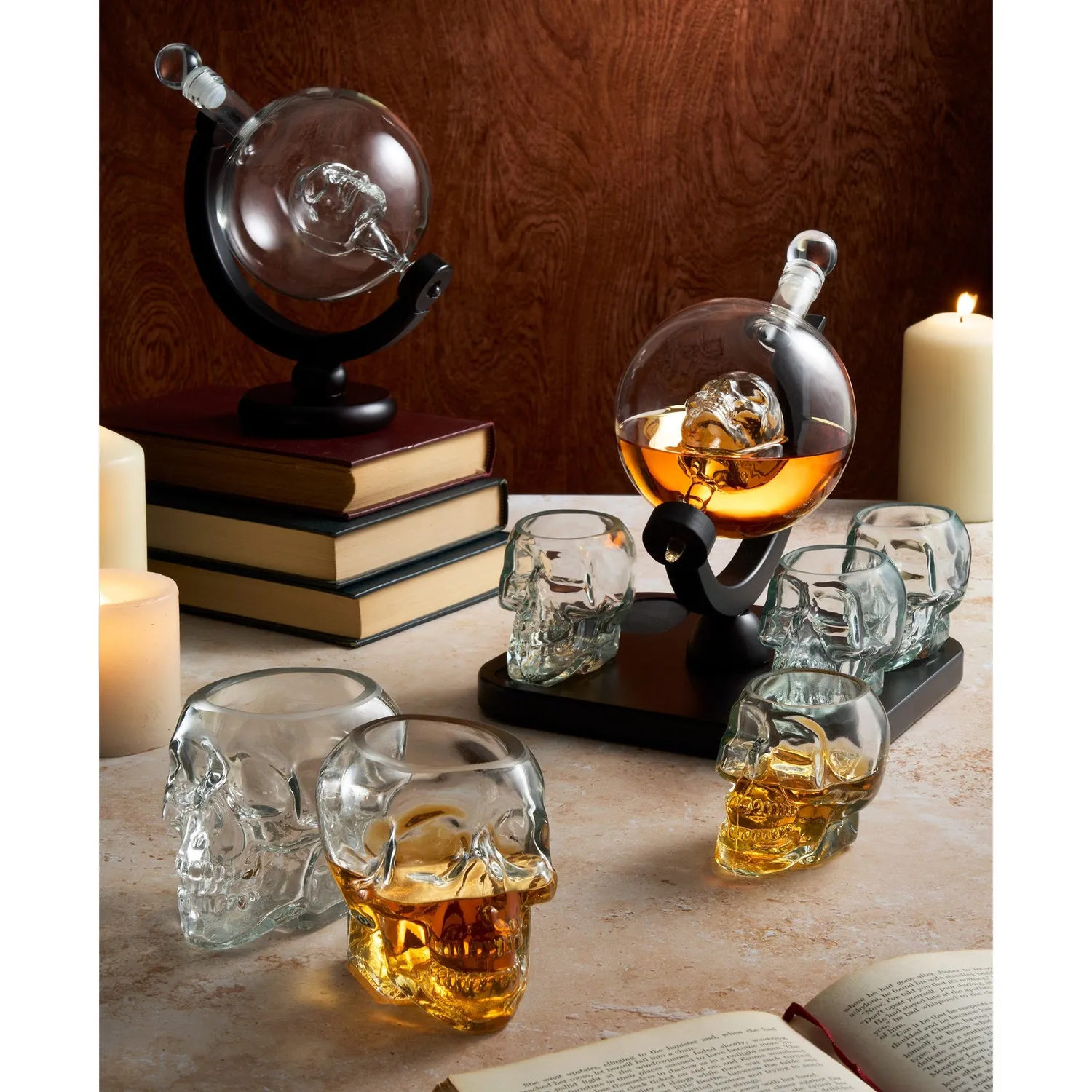 Godinger Grinning Skull whiskeyglas 2 stk krystal 11oz