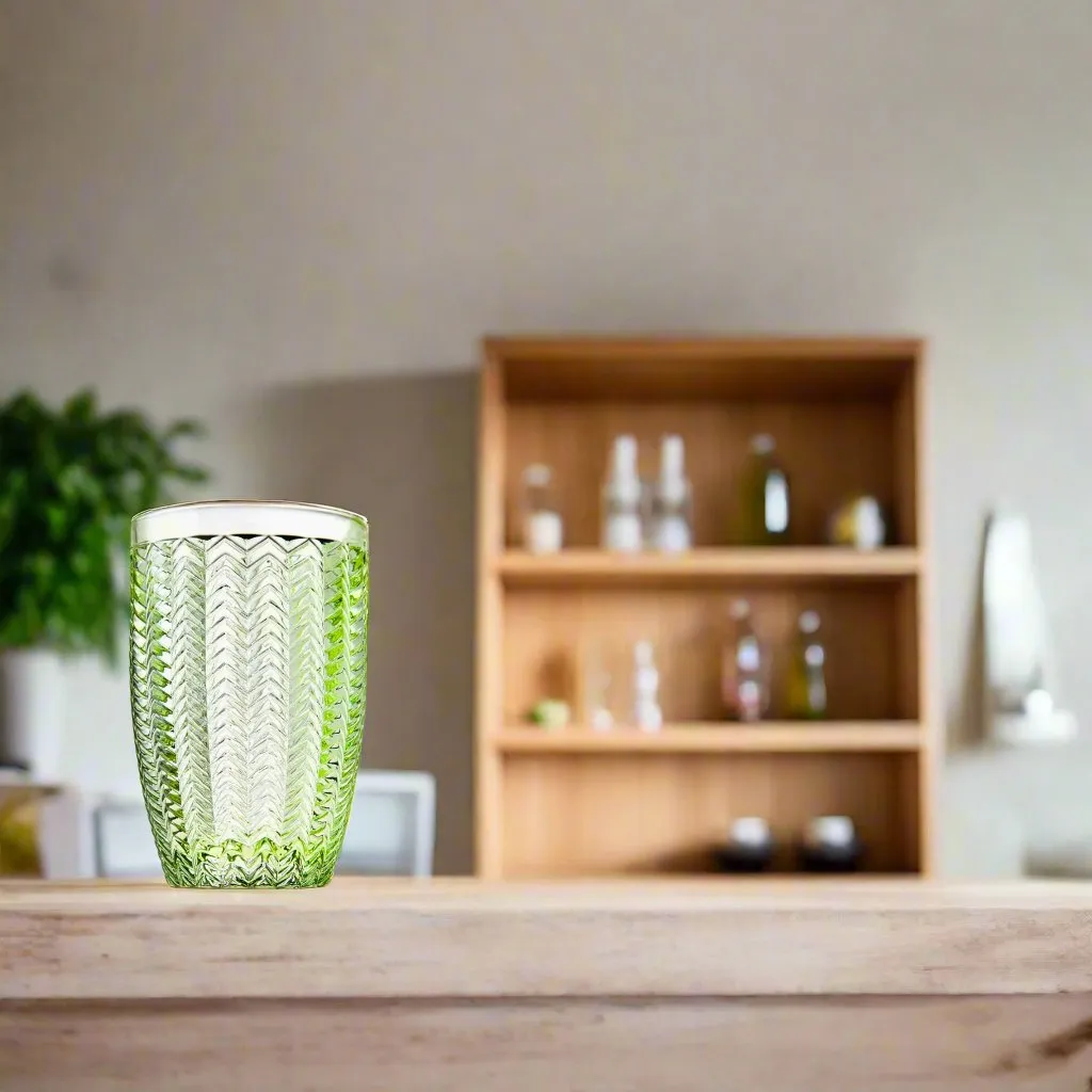 Godinger Twill highball glas grøn krystal 4 stk 15 oz