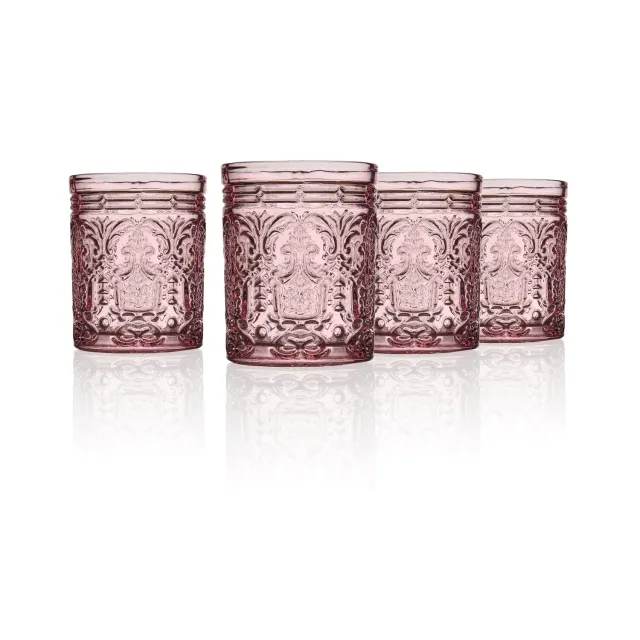 Godinger Jax Double Old Fashion whiskyglas 4 stk pink krystal
