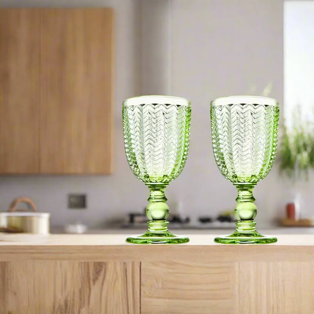 Godinger Twill Green Goblet vinglas 4 stk grøn 10 oz