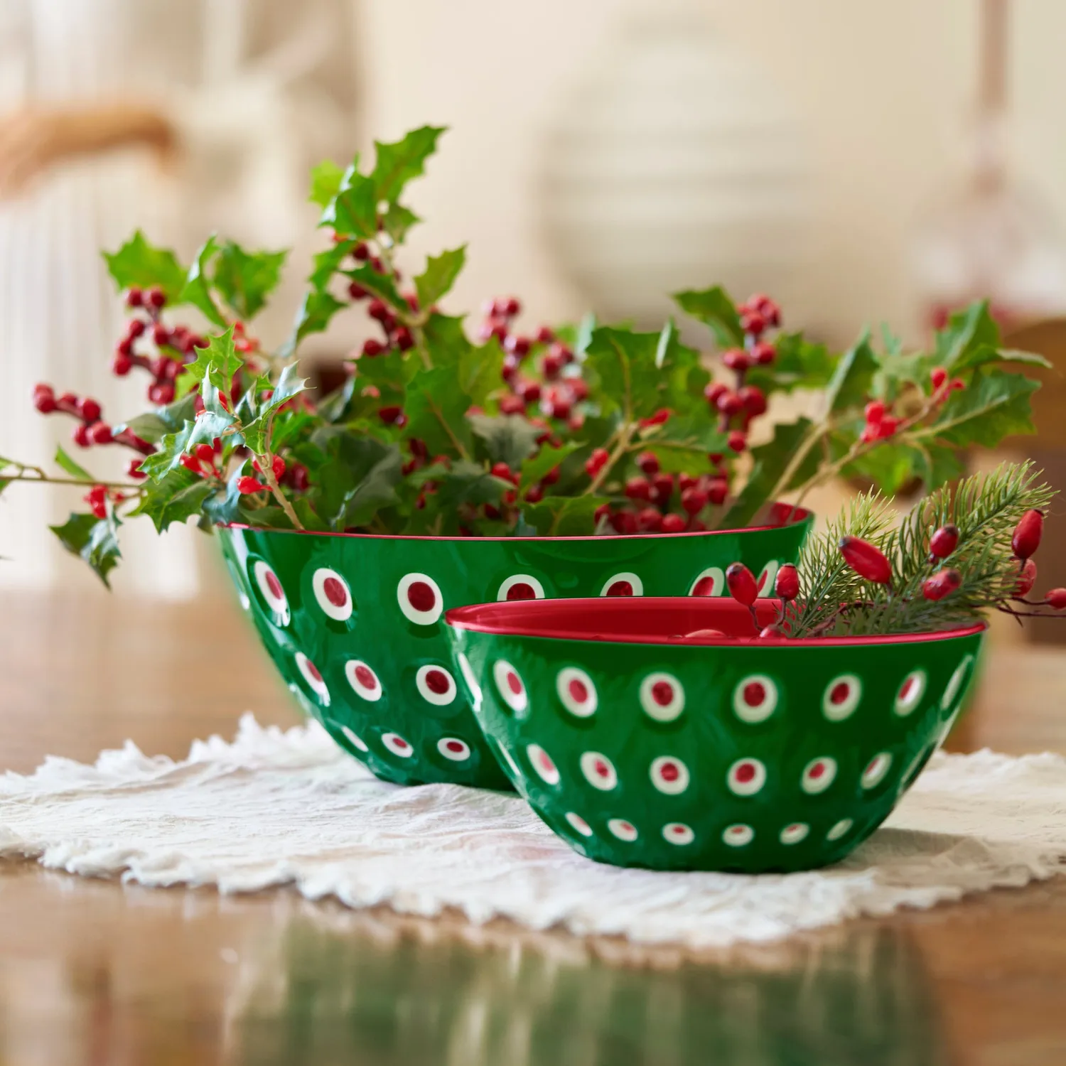 Guzzini Le Murrine skål Ø25 cm rød/hvid/smaragd