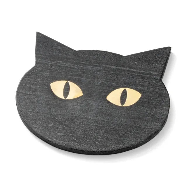 Godinger Black Cat serveringsbræt sort marmor