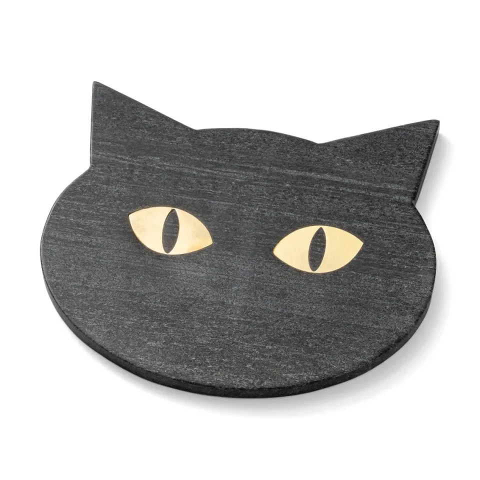 Godinger Black Cat serveringsbræt sort marmor