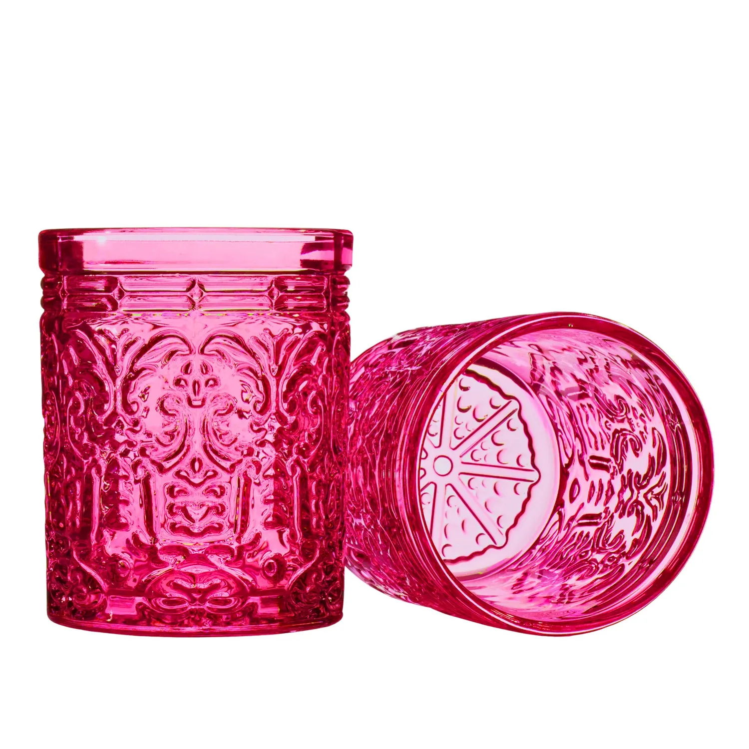 Godinger Jax Hot Pink Double Old Fashion glas 4 stk krystal