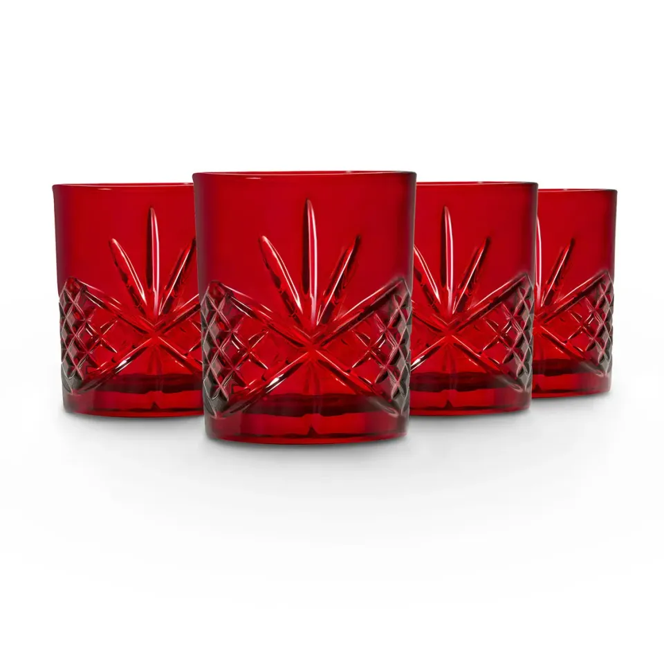 Godinger Dublin Red whiskyglas 4 stk rød krystal