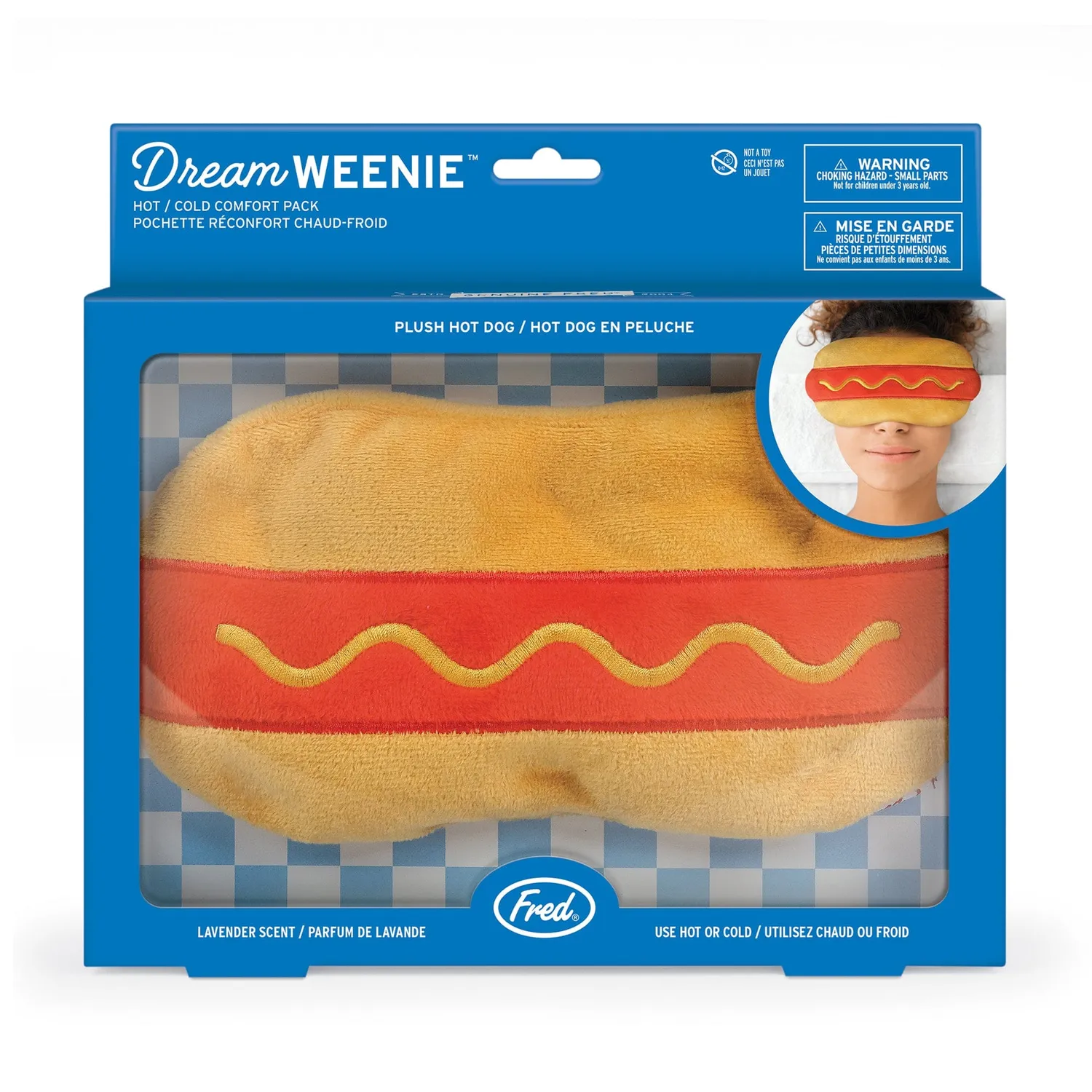 Fred Dream Weenie øjenpude hotdog med lavendel