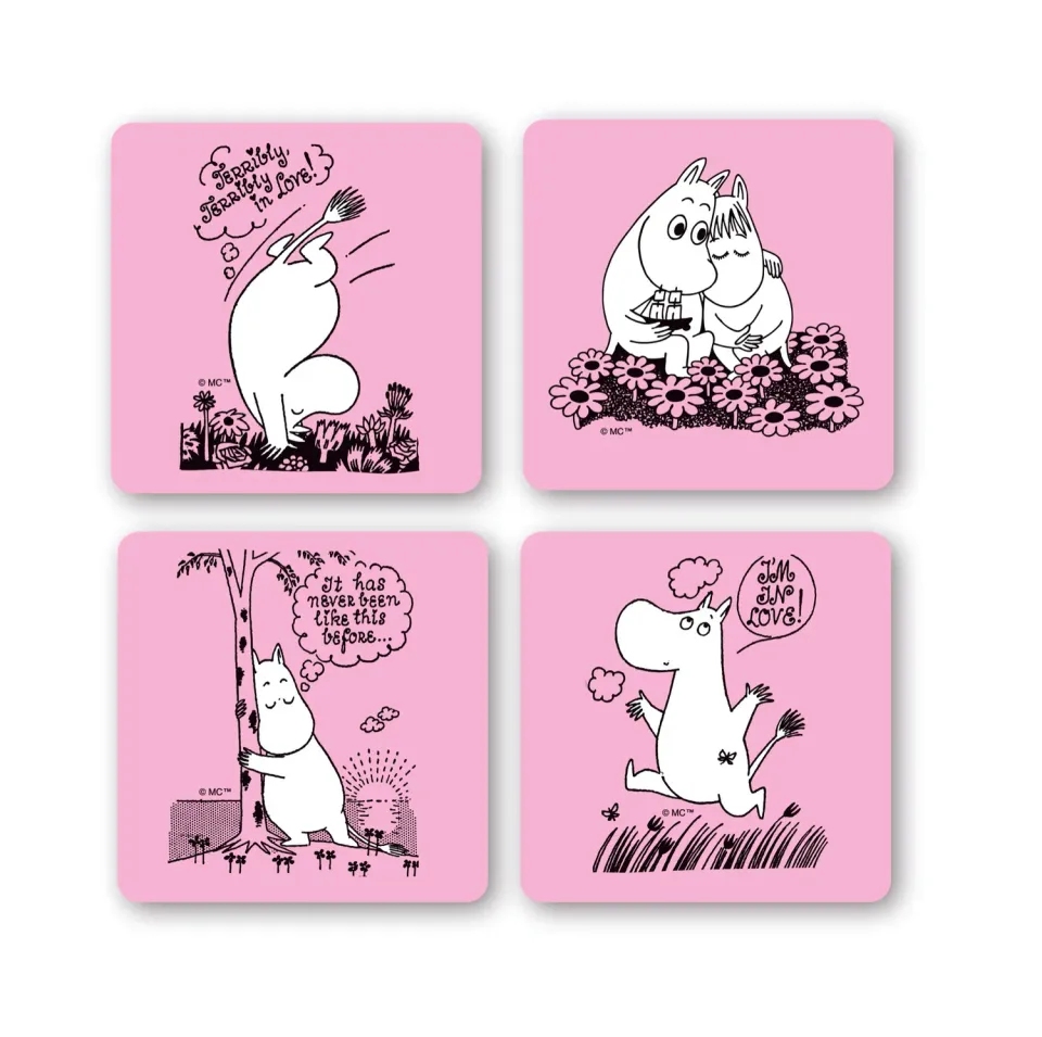 Opto Design Mumi Love bordskånere 9x9 cm 4-pak