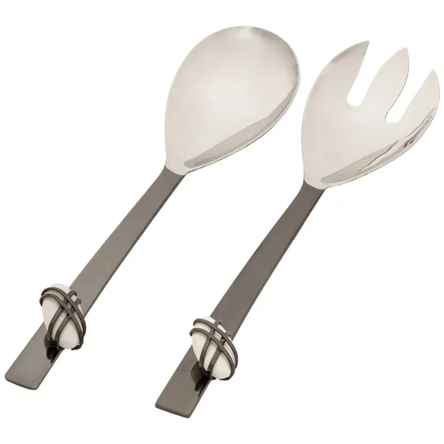 Godinger Pebble salatbestik rustfrit stål sort 2 dele
