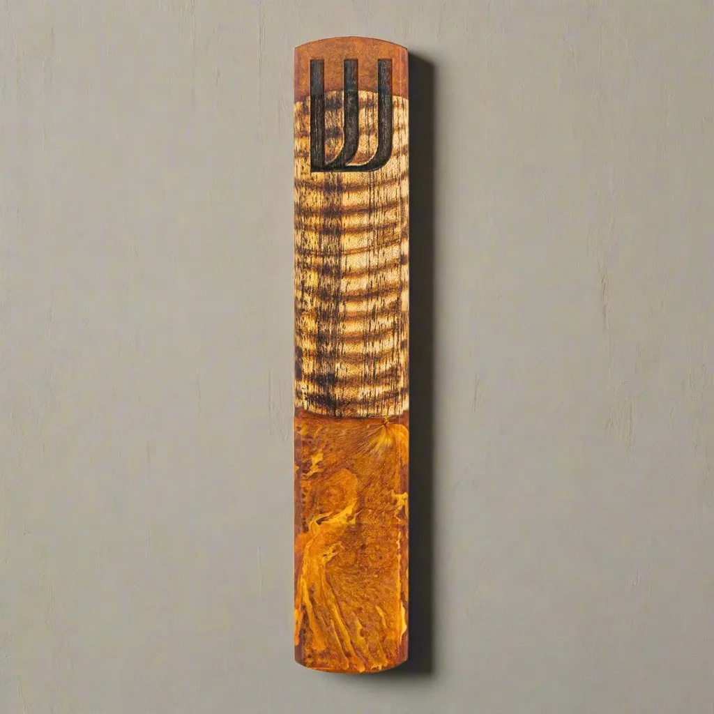 Godinger mezuzah akacie træ resin natur brun