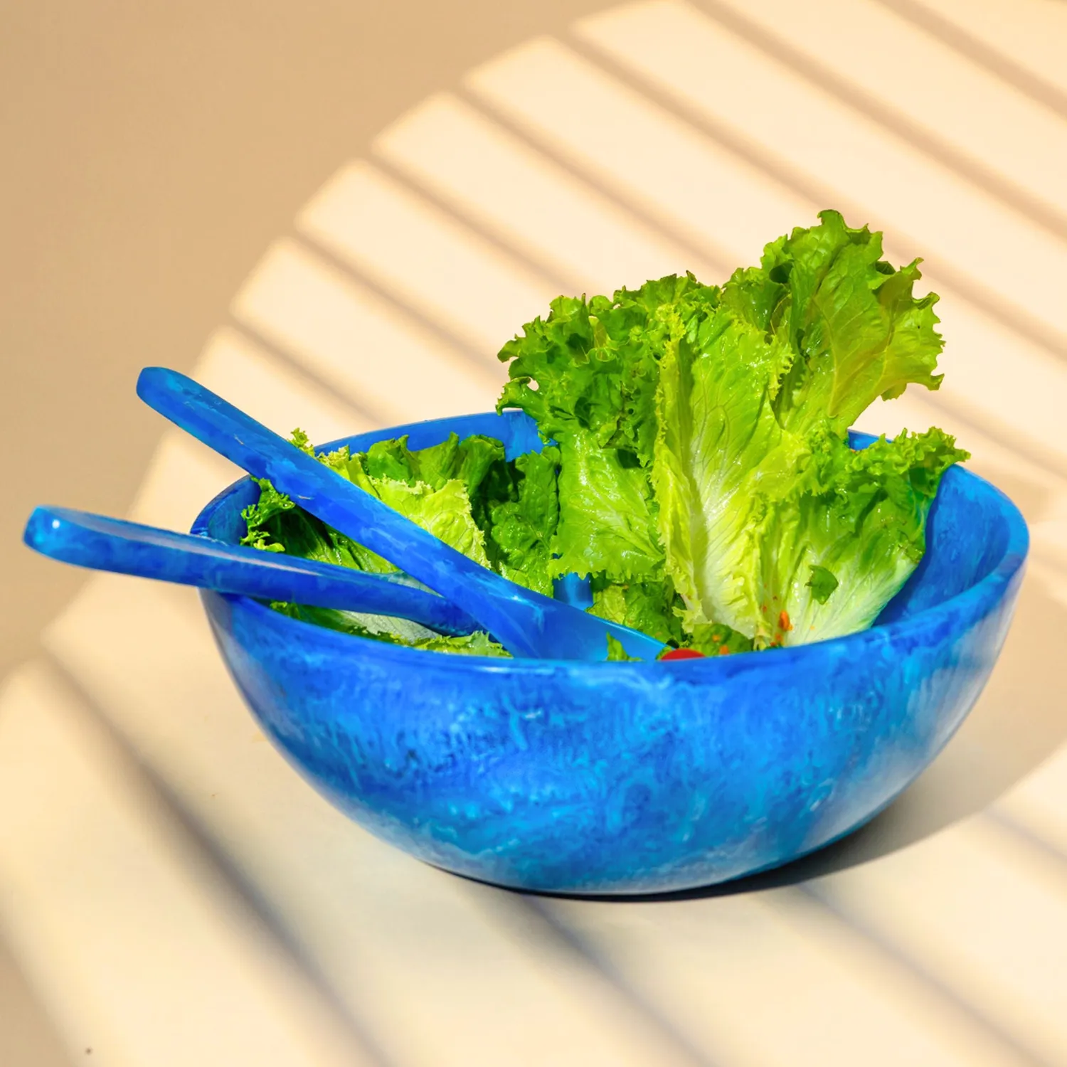 Godinger Lucente salatskål blå resin stor