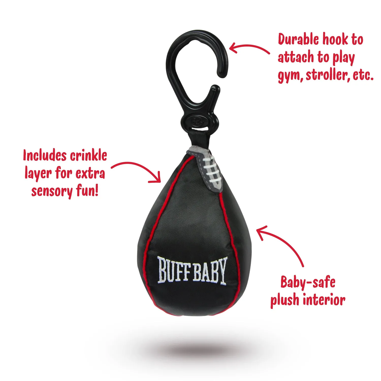 Fred Buff Baby Speed Bag sanselegetøj med krog
