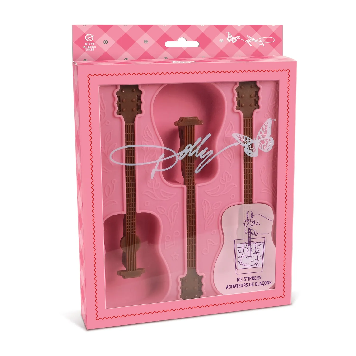 Fred Dolly Guitar Ice Stirrers isform pink 3 stk