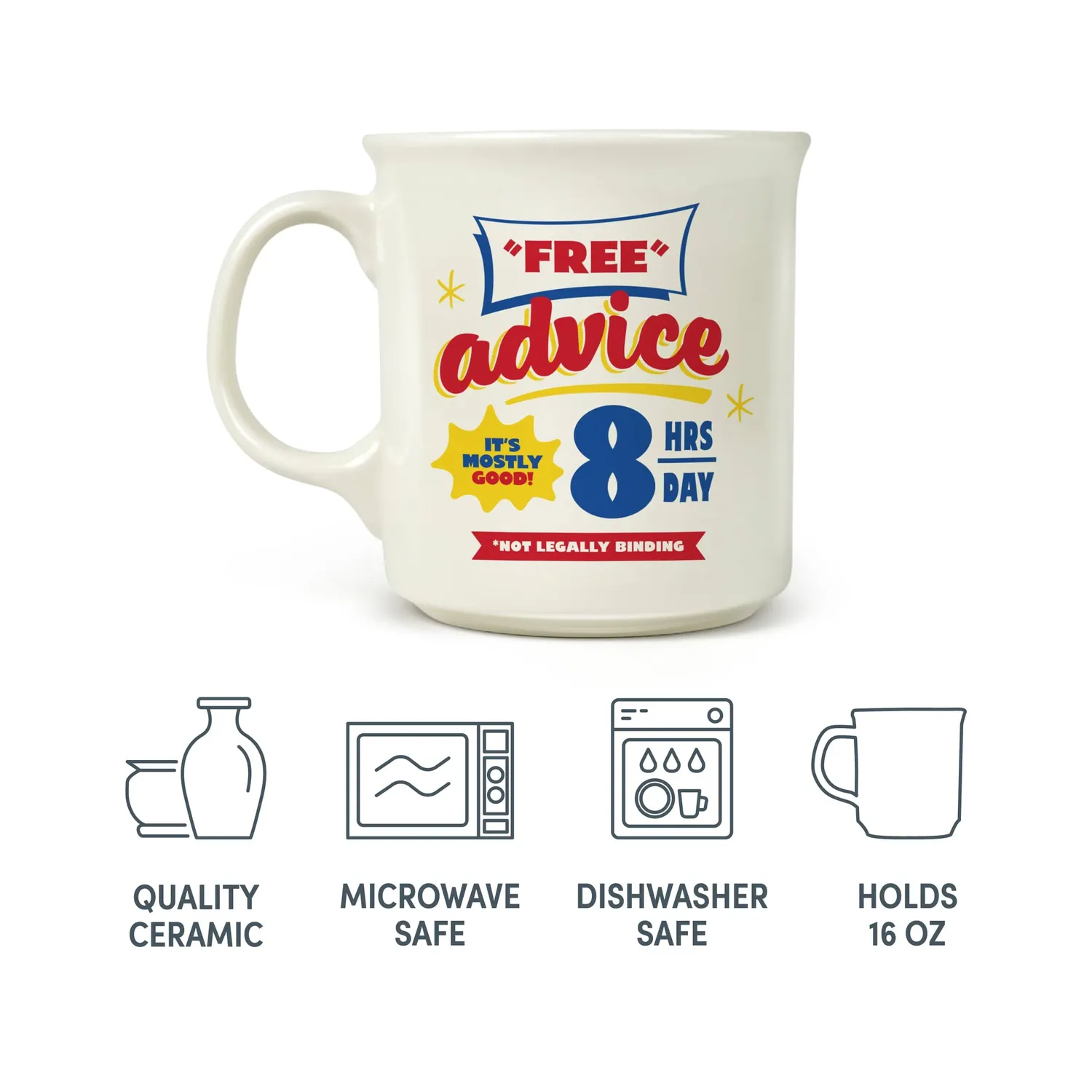 Fred & Friends Say Anything Free Advice krus 473 ml keramik