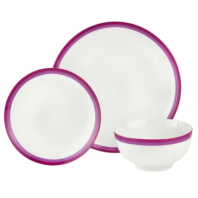 Godinger Sheer stel porcelæn 12 dele bordeaux 4 pers