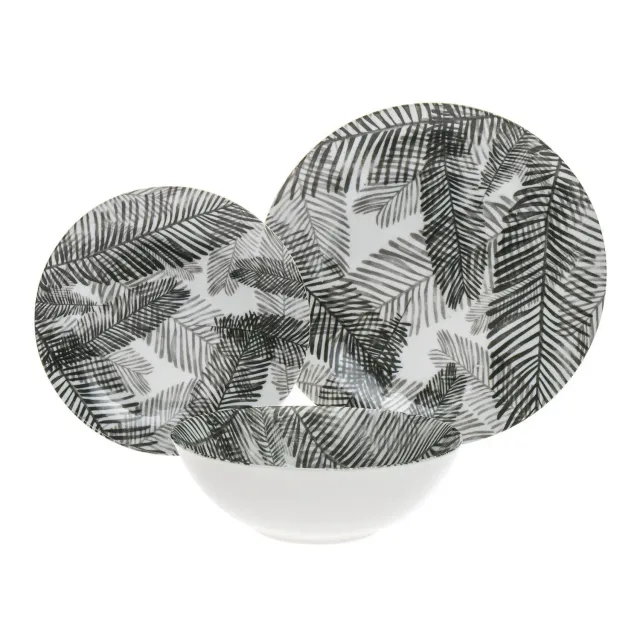 Godinger Felice spisestel porcelæn 12 dele hvid-sort